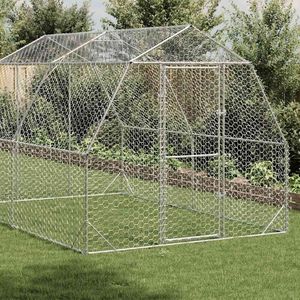 Grand enclos à poules durable en acier galvanisé, cage à animaux robuste et de grande taille - Product Image 2
