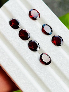 Lote de piedras preciosas sueltas de granate rojo natural, facetadas y ovaladas, piedras de granate rojo para la fabricación de joyas al por mayor. - Product Image 4
