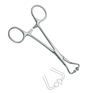 Pinza para toallas de cirugía general, metálica, Med Backhaus, manual, estéril, reutilizable, certificada CE, clase I - Product Image 1