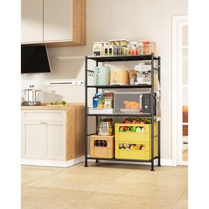 4-Tier Rust-Resistant Garage Shelf Organizer with Leveling Feet & Hooks Easy Assembly for <b>Kitchen</b> <b>Pantry</b> Storage - Product Image 2