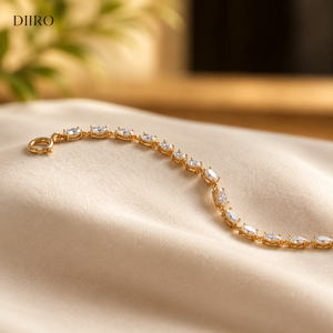 High Quality Marquise Cut Diamond Tennis Bracelet for Women in Plated White <b>Gold</b> Elegant Moissanite Bridal Bracelet - Product Image 2