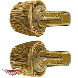 Epaulette Bordado con Hilos de Oro y Diseño de Ancla, Adorno de Flecos de Lujo para Uniformes - Product Image 1