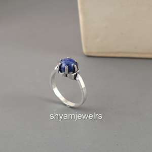 Vintage 925 Sterling Silver Natural Amethyst <b>Ring</b> | Round Cabochon Purple Gemstone Boho & Hippie Style Bezel Set Unisex <b>Ring</b> - Product Image 4