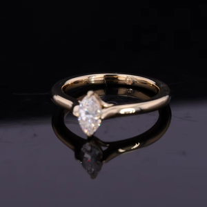 Anillo de Boda CONCEPTION de Plata 925 con Moissanita Corte Marquesa en Oro Blanco/Amarillo/Rosa de 10k/14k/18k para Mujer - Product Image 6