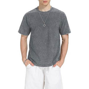 Camisetas de algodón extragrandes para hombre, estilo vintage, unisex, de manga corta, holgadas, estilo urbano, informales, lavadas, lisas, básicas, cómodas - Product Image 2