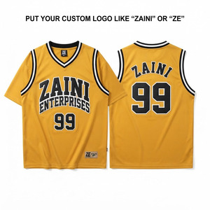 Camiseta de Baloncesto Unisex, 160 GSM, Tela de Malla de Poliéster, Naranja, Negro, Blanco, Cuello en V, Manga Corta, Logotipo Personalizado, Sublimación - Product Image 1