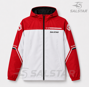 Custom <b>Men</b>’s Windbreaker Red White <b>Jacket</b> Set Lightweight <b>Hooded</b> Running Sportswear Sublimation Training Jogging Tracksuit OEM - Product Image 1
