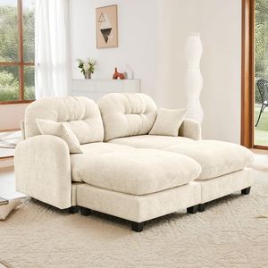 Divani Sezionali in Tessuto Chenille Premium con Cuscini Morbidi, Design Trapuntato e Plissettato, Alta Densità, Ergonomici per Soggiorno - Product Image 3