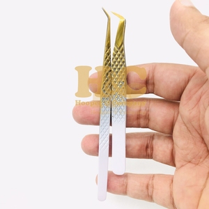 Lash Tweezers Stainless Steel Anti-Slip Gold Ombre Tweezers Gold <b>Eyelash</b> <b>Extension</b> Tweezer Volume Bottom <b>Mink</b> Sustainable Ombre - Product Image 5