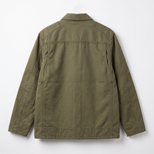 Men's Vintage Canvas <b>Jacket</b> <b>Zip</b>-<b>Up</b> Workwear Coat Contrasting Corduroy Collar Pocket 100% Cotton Solid for Winter - Product Image 2