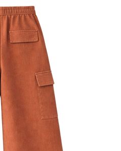 Pantalones Deportivos Anchos Color Naranja Quemado para Mujer, Cintura Elástica, Pantalones Casuales de Forro Polar, Corte Holgado, Ropa Urbana, Pantalones Cómodos para Invierno - Product Image 3