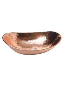 Bold Blossom India – Lavabo de salle de bain ovale en cuivre massif martelé, fait main, moderne, 32 cm, écologique, portable pour la maison - Product Image 2