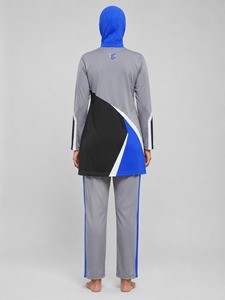 Ensemble burkini confortable, respirant, durable et modeste, burkinis islamiques 2 pièces, imprimé cristal, coupe haute, séchage rapide, taille OEM - Product Image 6
