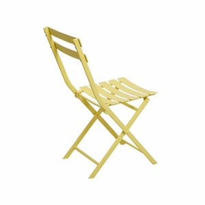 3-Piece Yellow Patio Bistro Set Includes <b>Foldable</b> Round <b>Table</b> <b>and</b> <b>Chairs</b> for Outdoor Entertaining - Product Image 6