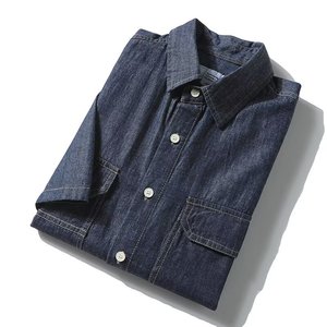 Men's 100% Cotton Stonewash Denim Turn-down Collar Full Sleeve Shirt Topstitch Pockets Solid Color Eco-Friendly Breathable - Product Image 3