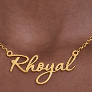 Rhoyal <b>Name</b> Necklace Gold Tone Custom Script Pendant Women Minimalist Jewelry Elegant <b>Chain</b> Gift Stylish - Product Image 1
