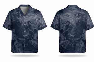 Chemises habillées d'été à manches courtes pour hommes, col boutonné, avec motifs graphiques personnalisés, vente en gros, OEM, ODM - Product Image 6