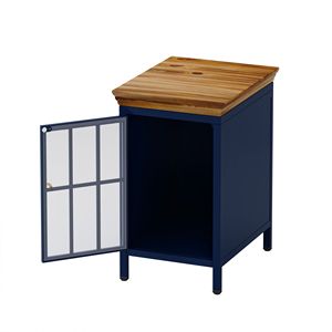 Comodino in legno massello blu scuro comodino e divano tavolino laterale per camera da letto e soggiorno armadio di stoccaggio - Product Image 4