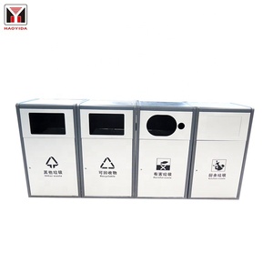 Galvanized Steel Litter Bin Customized Waste Container Anti-Corrosion Metal Outdoor Trash Bin