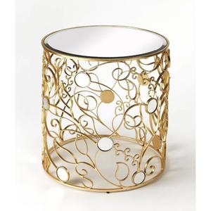 Mesa Auxiliar Moderna de Metal Plateado con Patas Metálicas Redondas para Sala de Estar, Estilo Moderno - Product Image 1