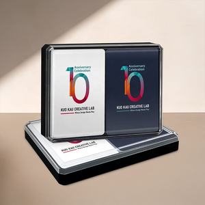 Cartes à jouer personnalisées - Marque 310gsm Papier finition lisse D303 Taille poker Double jeu Boîte en plastique Anniversaire familial Anniversaire d'entreprise - Product Image 6