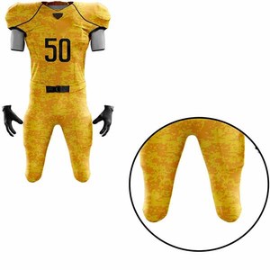 Ensemble d'uniformes de football américain respirant en sergé, maillots personnalisables avec nom et numéro du joueur, style manches courtes pour adulte - Product Image 5