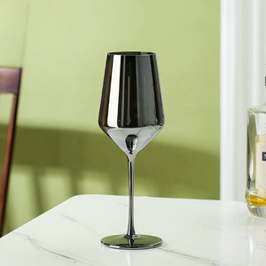 Modern Simple Model Room Wine Decoration Classic Design Lead-Free Silver Crystal Glass Electroplated Goblet Red Wine Glass - Product Image 5