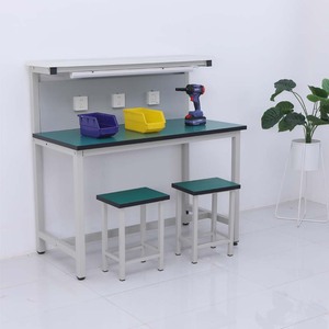 Banc de travail mobile OEM en alliage d'acier avec surface en PVC, design moderne, hauteur réglable, pour salle blanche - Product Image 1