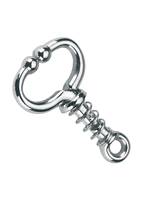 Anneau de nez de bœuf à pointe sphérique en acier inoxydable 304 avec ressort et crochet, pour la manipulation du bétail, réutilisable, réglable, BNR 08