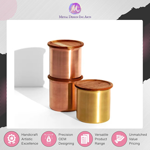 New Arrival Highest Selling Kitchenware Copper Made Food Storage <b>Spice</b> <b>Jar</b> & Medicine Container Box at Exceptional Price - Product Image 2