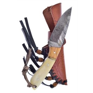Couteaux à Découper en Acier Damas pour la Chasse, le Dressage sur le Terrain et la Préparation de la Viande, avec Motif de Lame Métallique Décoratif Superposé - Product Image 4