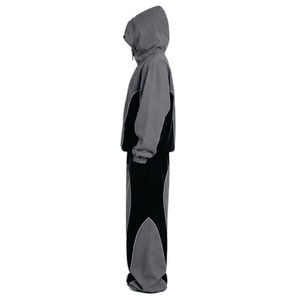 Ensemble de survêtement unisexe à capuche, couleur unie, coupe-vent durable, 100 % polyester, vêtements d'hiver décontractés de haute qualité, coupe régulière, fermeture éclair - Product Image 2
