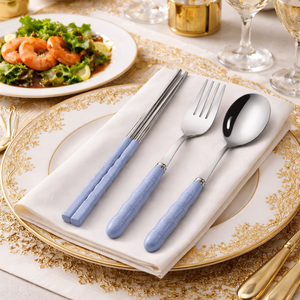 Portable <b>Chopsticks</b> Spoon Fork Dinner Set Utensils Family Dining Flatware Luxury Handle <b>Chopsticks</b> Designer Flatware - Product Image 1