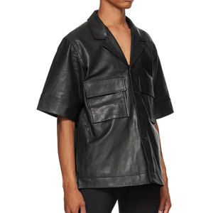 Factory Direct Sale <b>Men</b> Winter And Autumn Season Quick Dry Best Quality Button Closure <b>Men</b> Leather <b>Shirts</b> - Product Image 5
