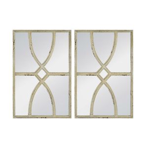 Specchio da Parete Rettangolare in Legno con Cornice Bianca Anticata 16x23 Pollici, Versatile Orizzontale e Verticale, Decorazione per Soggiorno - Product Image 5