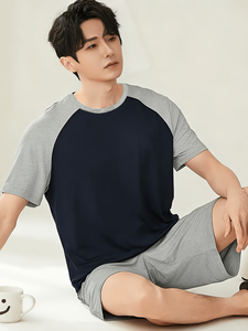 Men's/Women's Couple Style Vintage Casual Jersey Printed Short Sleeve 100% Cotton Eco-Friendly Breathable Solid 180g Loungewear - Product Image 5