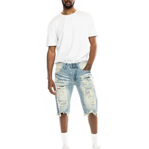 Shorts en jean 100 % denim pour homme, personnalisables, nouvelle collection été 2026, couleur unie, denim délavé, vente chaude - Product Image 4