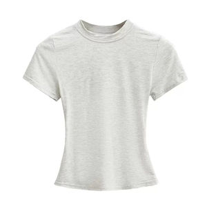 Camiseta de Verano para Mujer, Camiseta Básica para Chica, Camiseta de Manga Corta para Dama, Sexy, Ajustada, Cuello Redondo, Top de Moda Casual para Mujer - Product Image 5