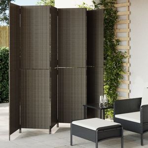 Separador de Ambientes de 6 Paneles en Poliratán Gris, Producto Elegante y Duradero - Product Image 1