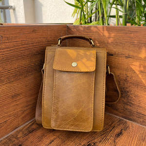 Nouveau sac à bandoulière en cuir de vache véritable avec plusieurs compartiments et support pour téléphone portable sacs à bandoulière en cuir cousus à la main pour unisexe - Product Image 4