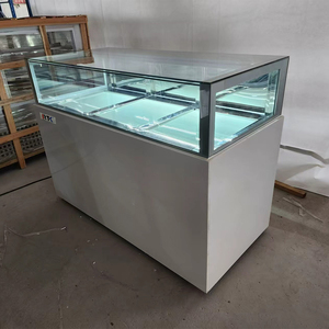 Vitrine réfrigérée commerciale monotempérature, nouveau style, cadre doré, pour gâteaux, avec éclairage LED, à poser sur <span class=keywords><strong>comptoir</strong></span>, refroidisseur de desserts - Product Image 1
