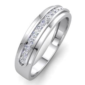 แหวนเพชรแล็บโกรว์ทรงคลาสสิก ชุบโรเดียม ทองคำขาว 10K ของ Divya Creations สำหรับผู้หญิง น้ำหนัก 0.23 กะรัต ความใส VS สี EF ทรงบริลเลียนท์คัท - Product Image 1