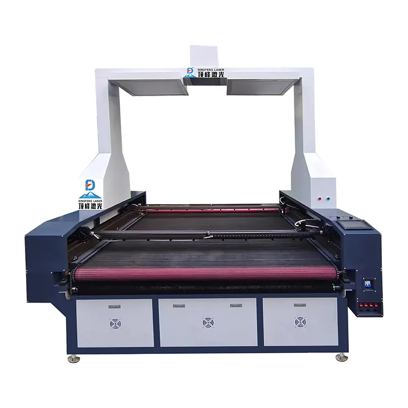 Yüksek hızlı CO2 lazer giysi kesme makinesi CNC üst Camara 1814 1816 1820 1830 kumaş spor 1814 1816 1820 büyük vizyon