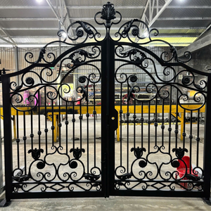 Puerta de Entrada Moderna de Metal con Elegante Decoración de Hierro Forjado para Entrada Principal Residencial y Seguridad del Jardín para Villa Moderna - Product Image 2