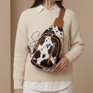 Bolso Bandolera de Piel Genuina con Pelo, Estilo 2026, Unisex, Mini Mochila, Bolso de Hombro con una Sola Correa - Product Image 1