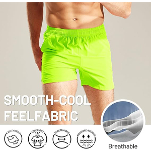 Shorts de sport pour homme en satin, tissu soyeux et brillant, décontracté, pour la détente, l'entraînement, style ring de boxe, premium, élégant - Product Image 3
