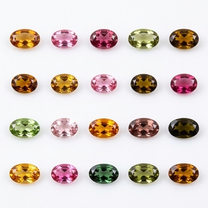 Pierres précieuses naturelles de qualité supérieure, multi-tourmalines, ovales facettées 6x4mm, non chauffées, roses, clarté VVS1-VS2, certifiées par un tiers, en vrac - Product Image 1
