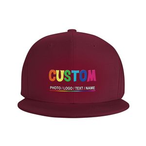 Casquette Snapback personnalisée à 6 panneaux, noire avec visière rose, ajustable, unisexe, style streetwear, en coton, avec logo lettre arc-en-ciel sur le panneau avant - Product Image 1