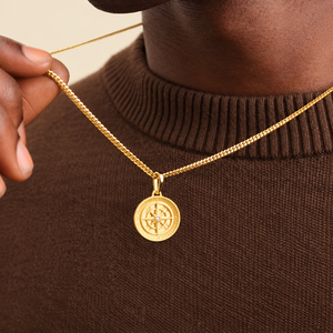 Collier pendentif boussole géométrique en diamant rond cultivé en laboratoire, bijoux fins en argent sterling ou or avec diamant de laboratoire - Product Image 3