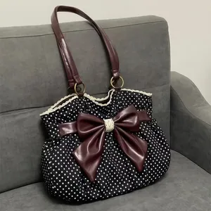 Bolso de mano vintage de moda para mujer, estilo Y2K, casual y chic, bandolera para dama, estética que combina con todo, bolso de hombro con puntos, estilo streetwear. - Product Image 1